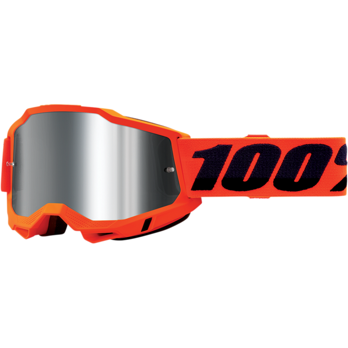 100% ACCURI 2 GOGGLE - MIRROR SILVER LENS Orange Front - Driven Powersports