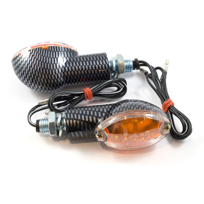 TOXIC TURN SIGNALS OVAL CARBON LOOK - Driven Powersports