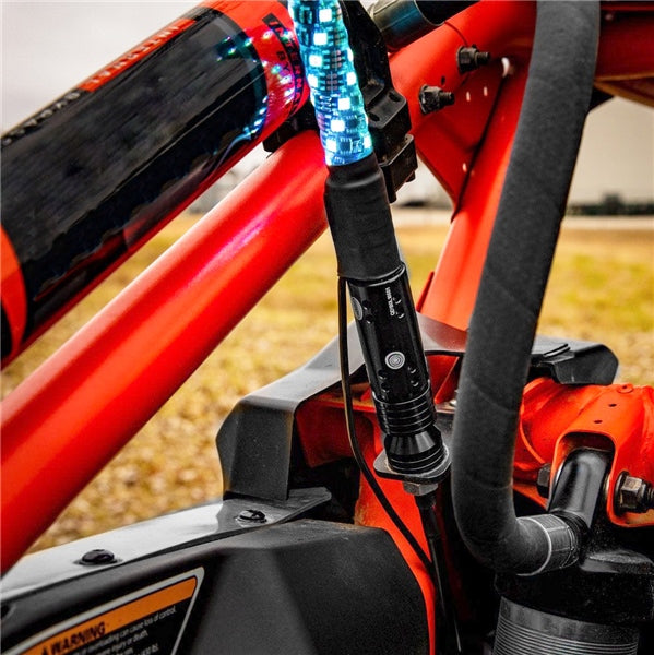 SUPERATV WHIP LIGHTS 5 RGB LED VERTICAL BRACKET (WL5001005V) - Driven Powersports