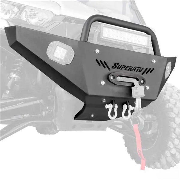 SUPERATV BUMPER FT WINCH READY W/LIGHT C-AM (FBGCADEF003LB12RL) - Driven Powersports