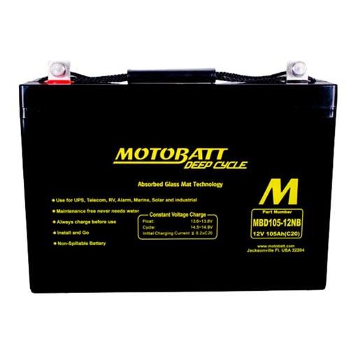 MOTOBATT MBD105-12NB BATTERY DEEP CYCLE (MBD105-12NB) - Driven Powersports