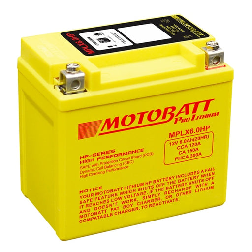 MOTOBATT MPLX6.0-HP BATTERY PRO LITHIUM (MPLX6.0-HP) - Driven Powersports