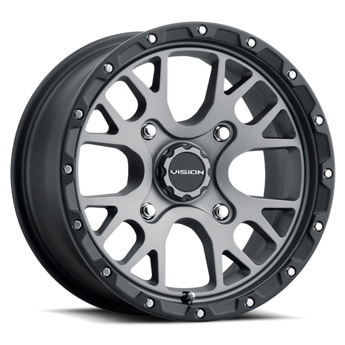 VISION WHEELS ROCKER WHEEL GREY 14X7 (4.4+2.6) 4/110 Gray - Driven Powersports