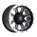 VISION WHEELS COMMANDER WHEEL BLACK/ALUMINIUM 12XL7 (4+3) 4/110 Black - Driven Powersports