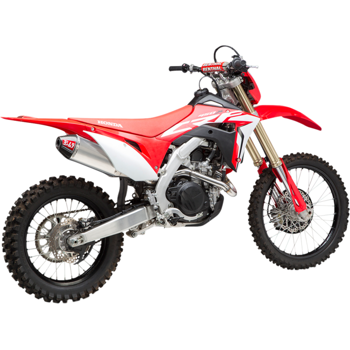 YOSHIMURA 19-23 CRF450X RS-4 FS SS/AL/CF Application Shot - Driven Powersports