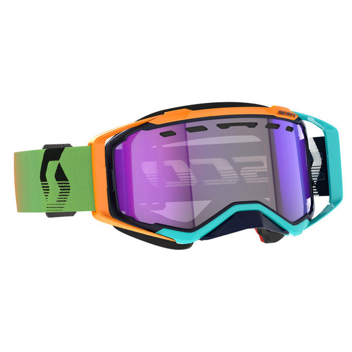 SCOTT USA PROSPECT SNOWMOBILE GOGGLES (BLUE/ORANGE - LIGHT SENSITIVE BLUE CHROME) Blue - Driven Powersports