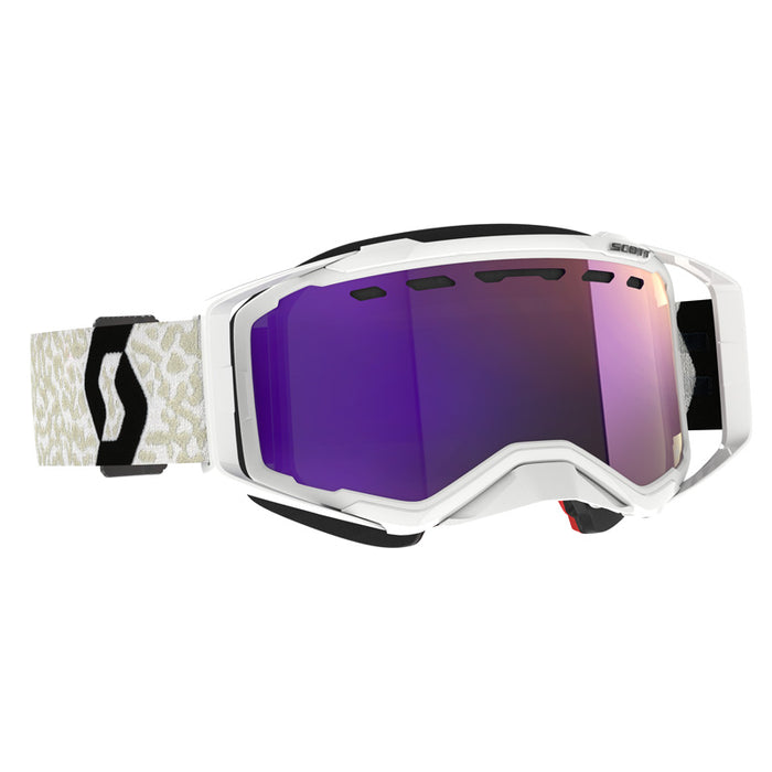 SCOTT USA PROSPECT SNOWMOBILE GOGGLES (WHITE/BLACK - PURPLE CHROME) Purple - Driven Powersports