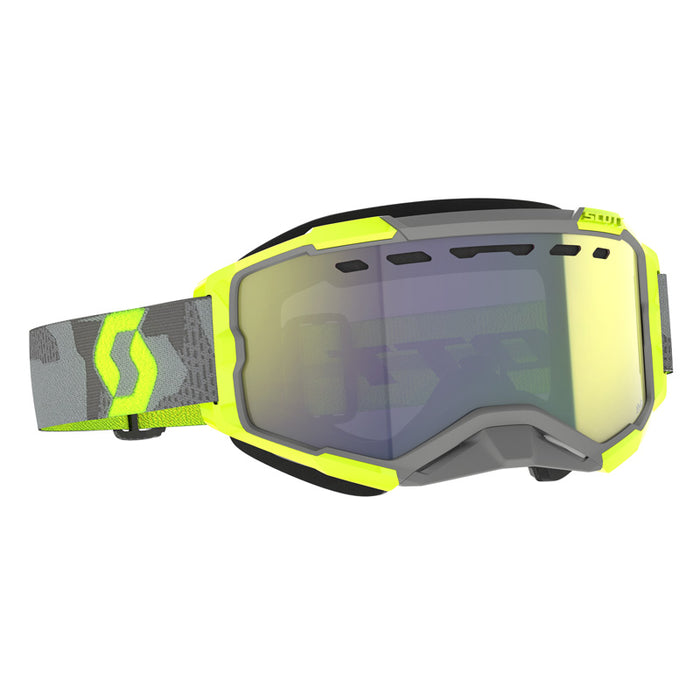 SCOTT USA FURY SNOWMOBILE GOGGLES (LIGHT GREY/NEON YELLOW - YELLOW CHROME) Yellow - Driven Powersports