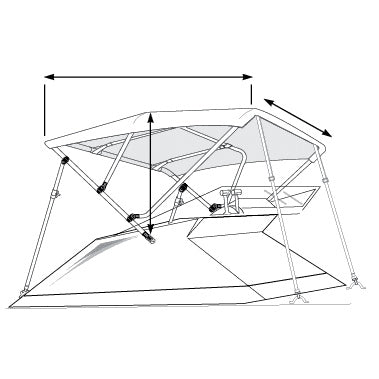 TAYLORMADE TOP ONLY HOTSHOT BIMINI 6 X54"X85-90 (54704OR) - Driven Powersports