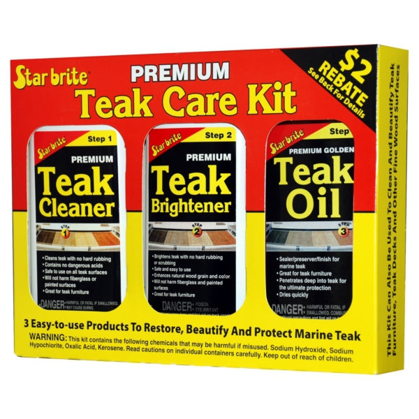 STARBRITE TEAK CARE KIT 3X16OZ BOTTLES (081216C) - Driven Powersports