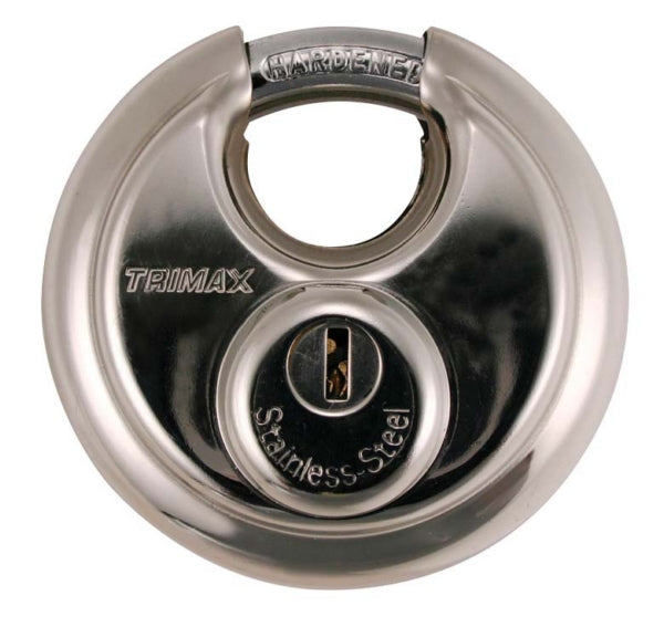 TRIMAX ROUND PAD LOCK 70MM SS W/SHACKLE 10MM (TRP170) - Driven Powersports