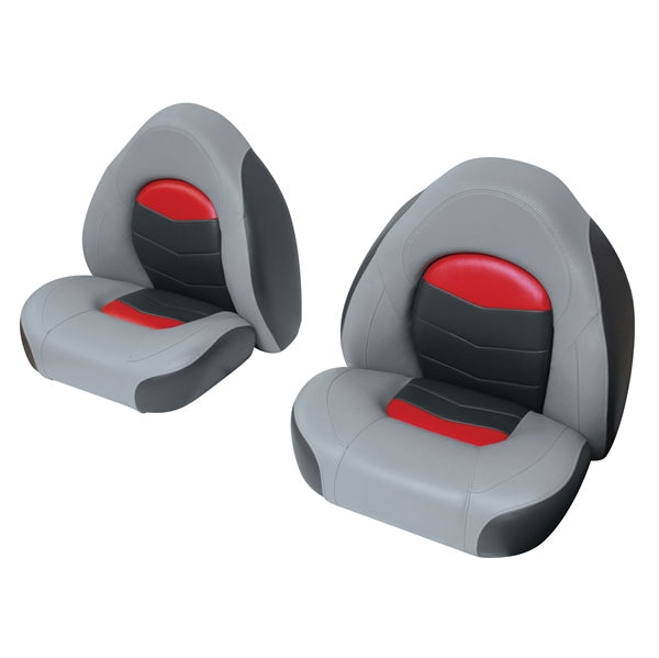 WISE SEAT BASS BUCKET QTY 2 Gray/Red - Driven Powersports