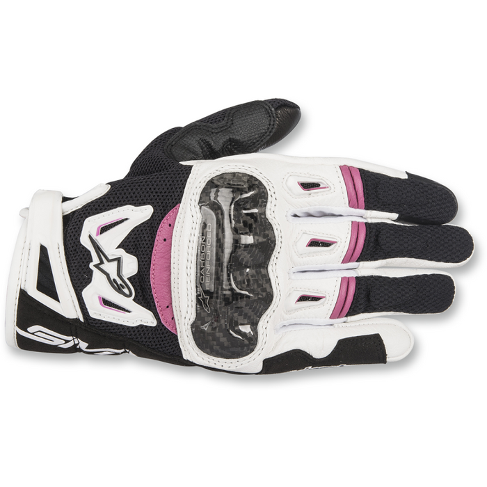 ALPINESTARS GLOVE 4W SMX-2 Acid Black/White/Pink Front - Driven Powersports