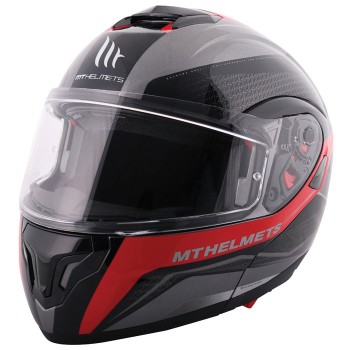 MT HELMETS ATOM SV HELMET - TARMAC - RED (XS) Gloss Black/Red/Green XS - Driven Powersports