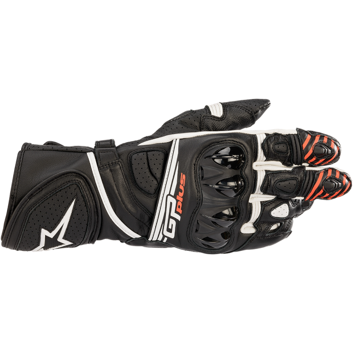 ALPINESTARS GLOVE GP PLUS Rv2 Black/White Front - Driven Powersports