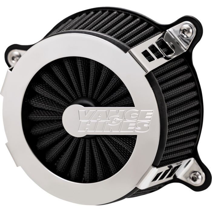 VANCE & HINES 08-16 FL AIRCLEANER V02 CAGE Flat Chrome Front - Driven Powersports