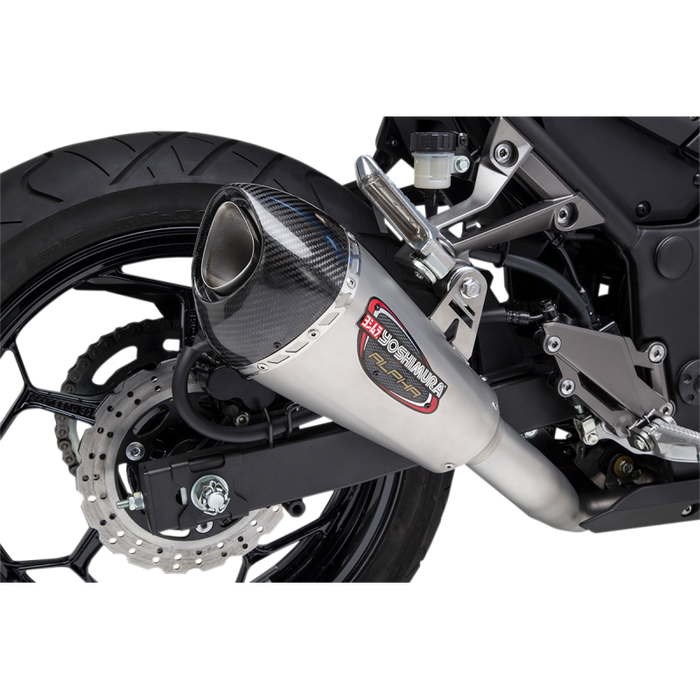 YOSHIMURA 13-17 NINJA 300 ALPHA T FS SS/SS/CF WF Application Shot - Driven Powersports