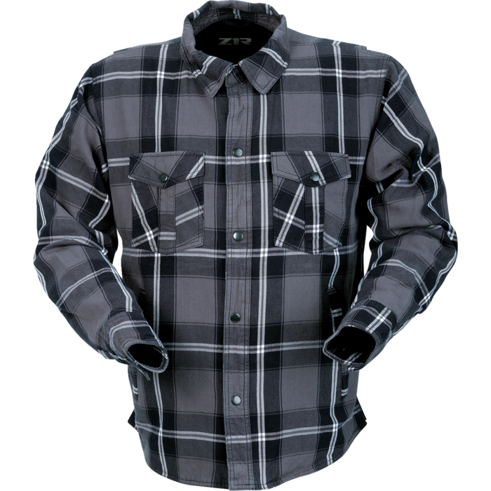 Z1R SHIRT FLANASHWOOD Gray Front - Driven Powersports