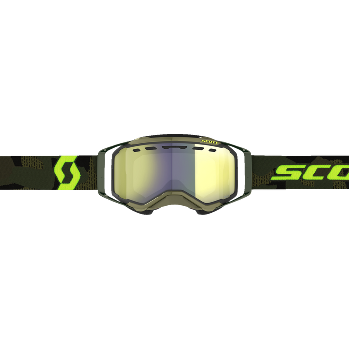 SCOTT USA PROSPECT SNOW CROSS KAKI GRN/NEON ENHANCER YLW CHROME Yellow Front - Driven Powersports