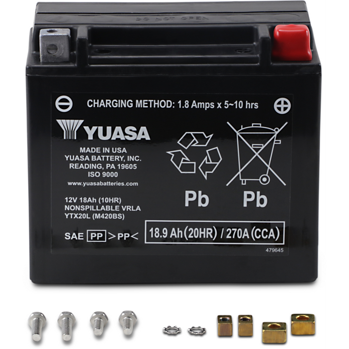 YUASA YTX20L FACTORY ACTIVATED Front - Driven Powersports