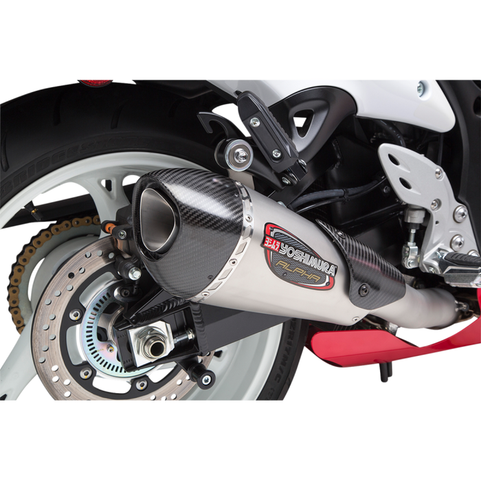 YOSHIMURA 08-20 GSX1300R RACE ALPHA FS SS/SS/CF WF Application Shot - Driven Powersports