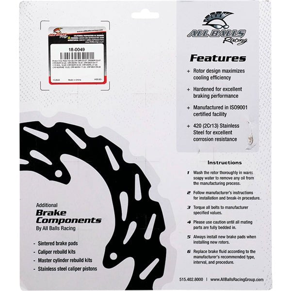 ALL BALLS RACING BRAKE ROTOR (18 - 0049) - Driven Powersports Inc.999999998918 - 0049