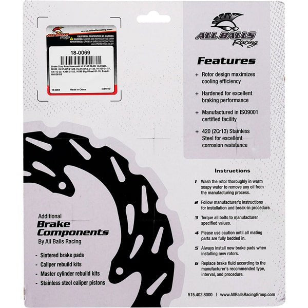 ALL BALLS RACING BRAKE ROTOR (18 - 0069) - Driven Powersports Inc.999999998918 - 0069