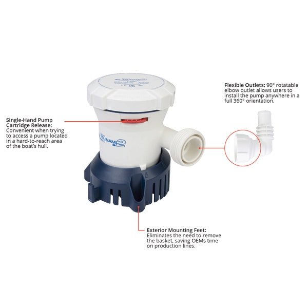 ATTWOOD TSUNAMI MK2 BILGE PUMP (5608-1) - Driven Powersports Inc.0226970240605608-1