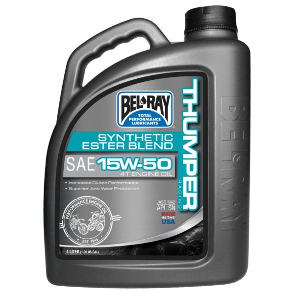 BEL-RAY SEMI-SYNTHETIC THUMPER RACING 4T ENGINE OIL 15W50 (4L) - Driven Powersports Inc.690509200805300926150185