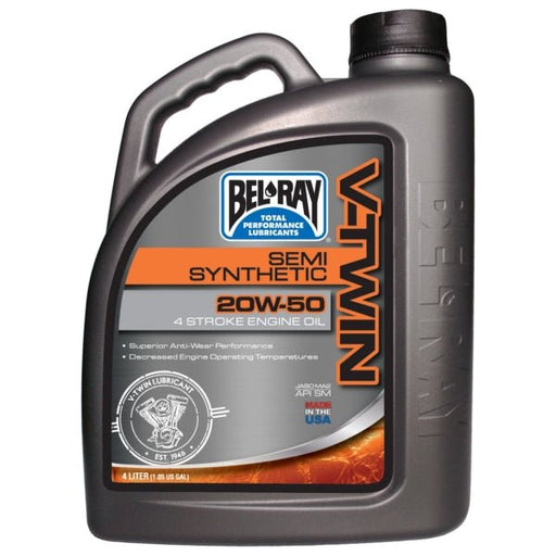 BEL-RAY SEMI-SYNTHETIC V-TWIN 4T ENGINE OIL 20W50 (4L) - Driven Powersports Inc.690509401356301389150185