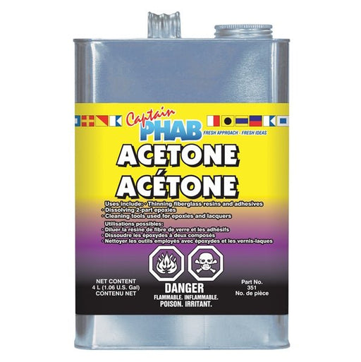 CAPTAIN PHAB ACETONE FIBERGLASS CLEANER (351#) - Driven Powersports Inc.079854003512351#