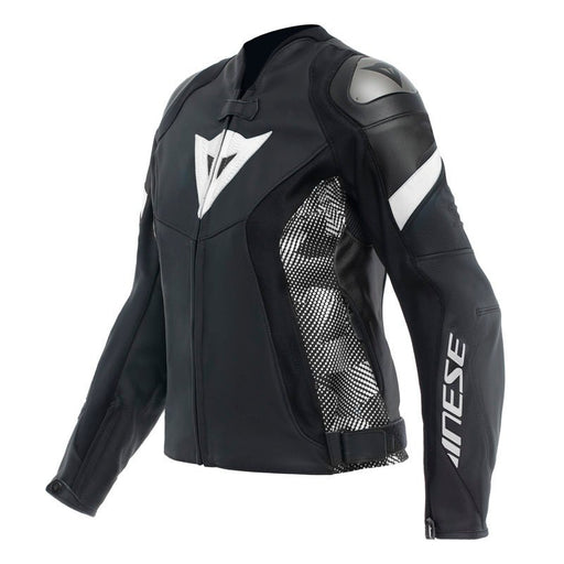 DAINESE AVRO 5 LEATHER JACKET WMN - BLACK/BLACK/WHITE (38) (15300002 - 948 - 38) - Driven Powersports Inc.805101963990515300002 - 948 - 38