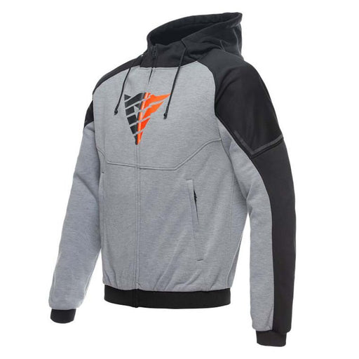 DAINESE DAEMON - X SAFETY HOODIE FULL ZIP GRAY/BLACK/FLUO - RED 44 (1735263 - 95H - 44) - Driven Powersports Inc.80510195027351735263 - 95H - 44