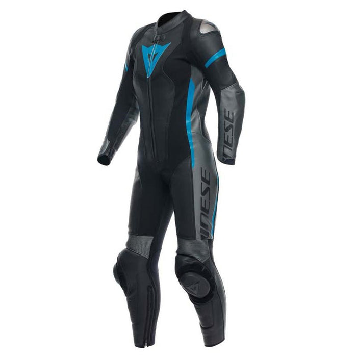 DAINESE GROBNIK LADY LEATHER 1PC SUIT PERF. BLACK/ANTHRACITE/TEAL 54 - Driven Powersports Inc.80510194981512513484 - 87H - 42