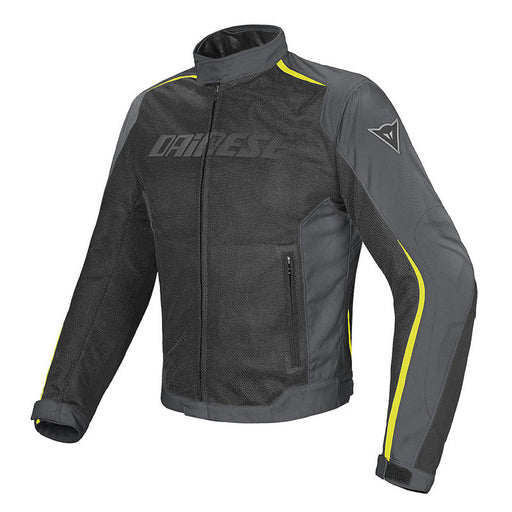 DAINESE HYDRA FLUX D-DRY JACKET - BLACK/DARK-GULL-GRAY/FLUO-YELLOW (48) (1654575-P76-48) - Driven Powersports Inc.80526441346361654575-P76-48