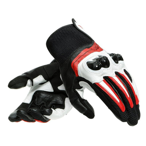 DAINESE MIG 3 UNISEX LEATHER GLOVES - BLACK/WHITE/RED (2XL) (1815934-A66-XXL) - Driven Powersports Inc.80510191414461815934-A66-XXL