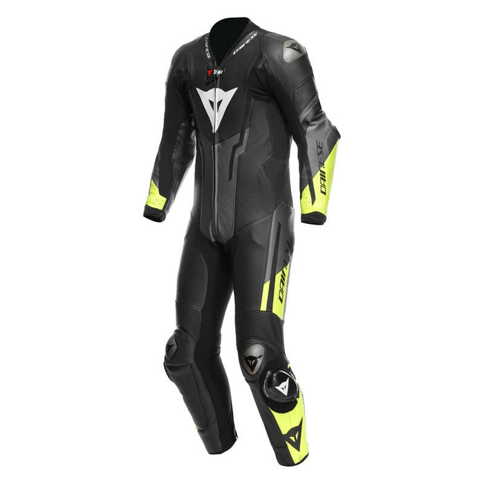 DAINESE MISANO 3 PERF. D - AIR 1PC LEATHER SUIT - BLACK/ANTHRACITE/FLUO - YELLOW (44) (1D10031 - P18 - 44) - Driven Powersports Inc.80510195297321D10031 - P18 - 44