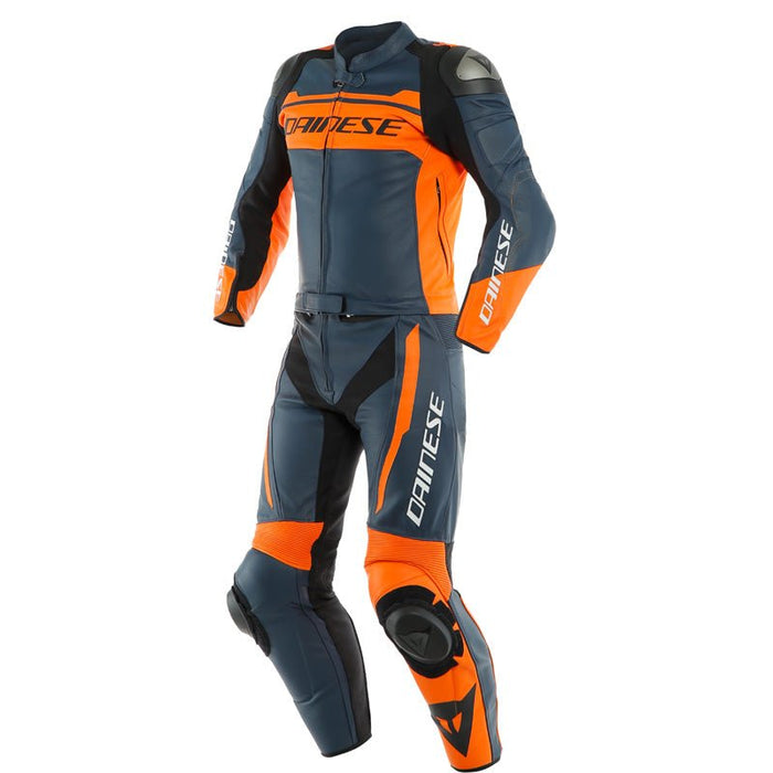 DAINESE MISTEL 2PCS LEATHER SUIT - BLACK-IRIS/BLACK-IRIS/ORANGE (50) (1513464-87C-50) - Driven Powersports Inc.80510191307231513464-87C-50