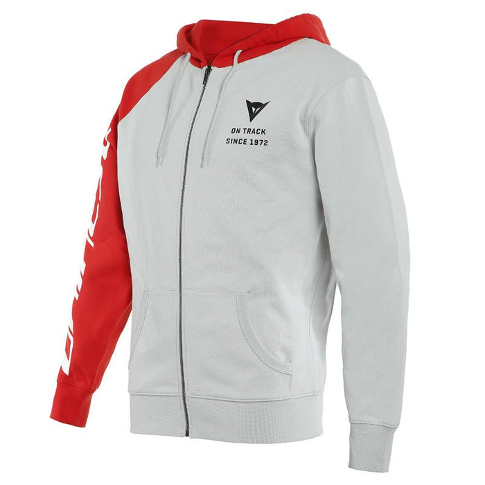 DAINESE PADDOCK FULL-ZIP HOODIE - GLACIER-GRAY/LAVA-RED/BLACK (2XL) (1896834-81C-XXL) - Driven Powersports Inc.80510193044521896834-81C-XXL