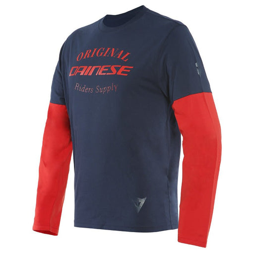 DAINESE PADDOCK T-SHIRT LS - BLACK-IRIS/LAVA-RED/LAVA-RED (2XL) (1896840-70F-XXL) - Driven Powersports Inc.80510193042611896840-70F-XXL