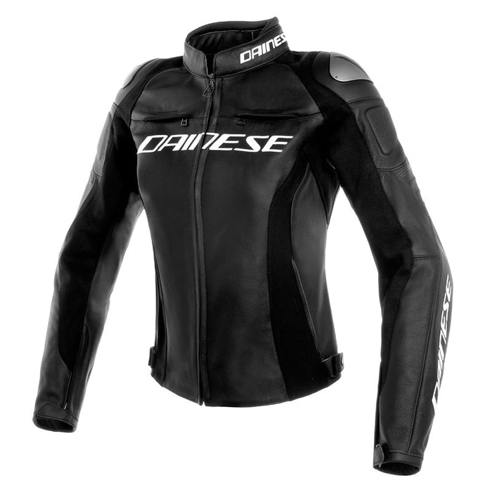 DAINESE RACING 3 LADY LEATHER JACKET - BLACK/WHITE/FUCHSIA (54) - Driven Powersports Inc.80526447694252533788-691-52