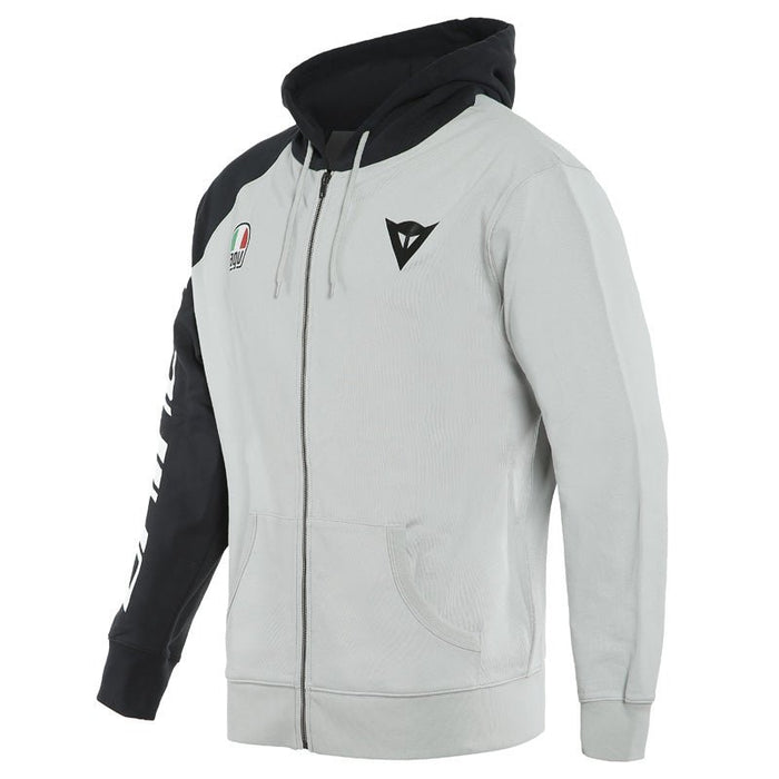 DAINESE RACING SERVICE FULL - ZIP HOODIE - GLACIER - GRAY/BLACK (M) (1896842 - 51C - M) - Driven Powersports Inc.80510193078801896842 - 51C - M