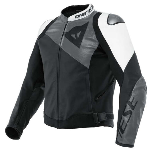 DAINESE SPORTIVA LEATHER JACKET - BLACK-MATTE/ANTHRACITE/WHITE (50) (1533872-26A-50) - Driven Powersports Inc.80510194691751533872-26A-50