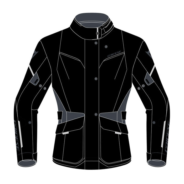 DAINESE TEMPEST 3 D-DRY LADY JACKET - BLACK/BLACK/EBONY (54) - Driven Powersports Inc.80510194025542654642-Y21-40