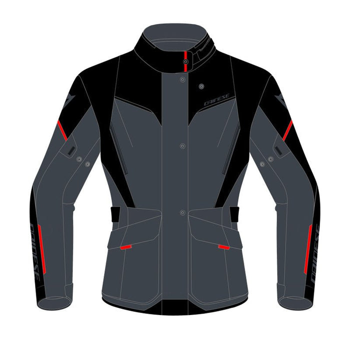 DAINESE TEMPEST 3 D-DRY LADY JACKET - EBONY/BLACK/LAVA-RED (54) - Driven Powersports Inc.80510194056472654642-80E-38