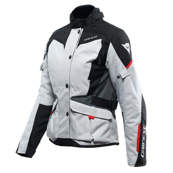 DAINESE TEMPEST 3 D-DRY LADY JACKET - GREY/BLACK/RED (54) - Driven Powersports Inc.80510194056232654642-45G-40