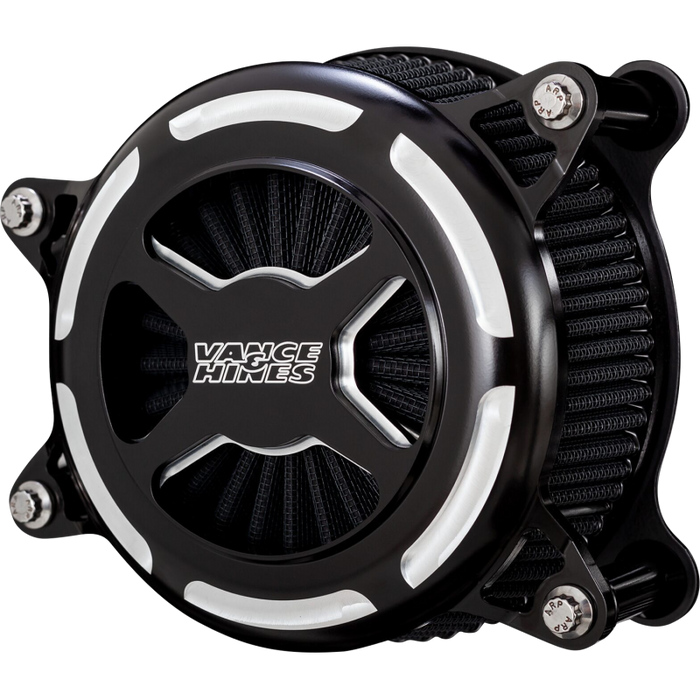 VANCE & HINES 91-22 AIR CLEANER V02X CONT Black Front - Driven Powersports