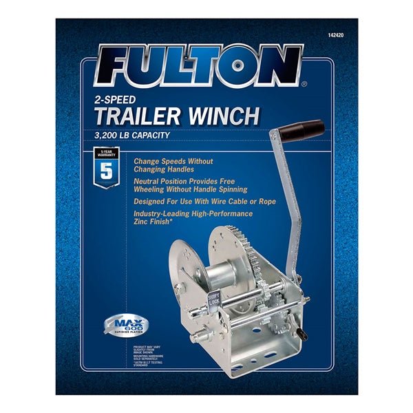 FULTONWESBAR 2 - SPEED TRAILER WINCH (142420) - Driven Powersports Inc.016118142716142420