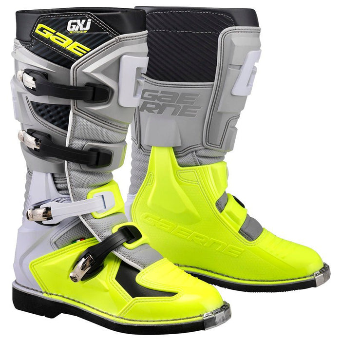 GAERNE GX - J JUNIOR MX BOOTS - GREY/FLUO YELLOW (33) (2169 - 009 - 33) - Driven Powersports Inc.20000002253882169 - 009 - 33