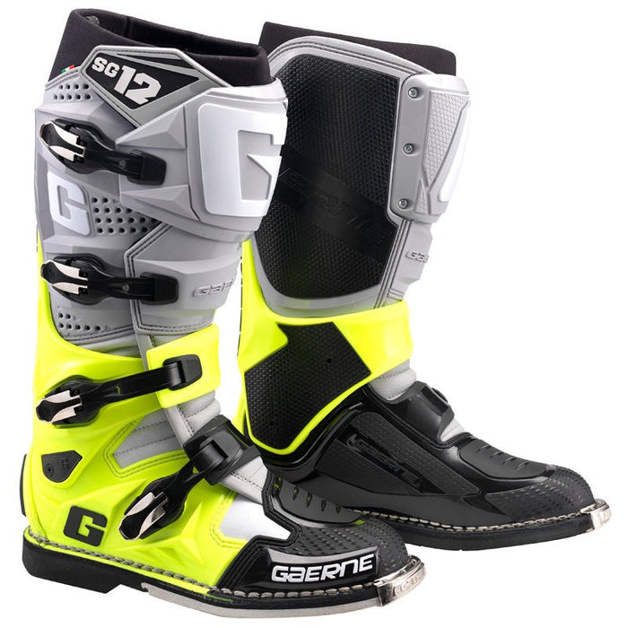 GAERNE SG - 12 MX BOOTS - GREY/FLUO YELLOW/BLACK (41) (2174 - 079 - 41) - Driven Powersports Inc.20000002247322174 - 079 - 41